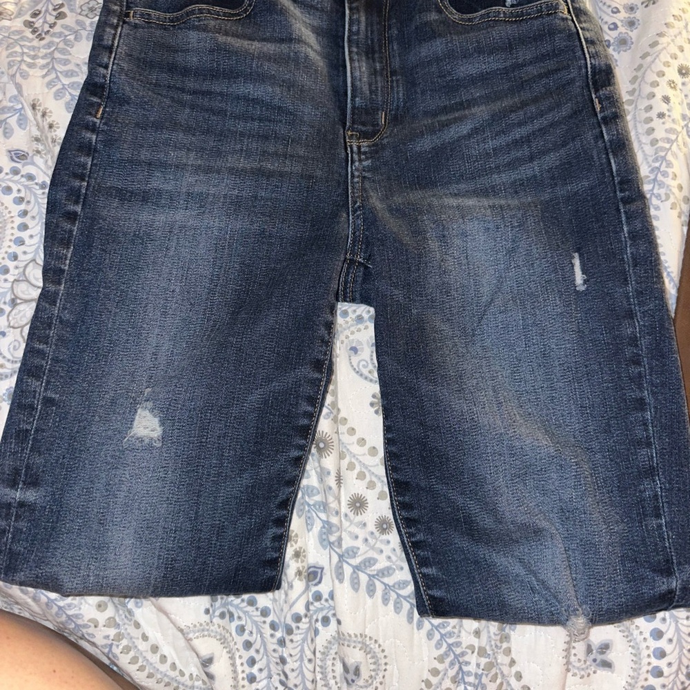 American Eagle Blue Skinny Jeans Distressed size 4 Regular